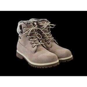 Womens 8 Lugz Convoy Fur 6" Boot Golden Wheat Suede Leather Ankle Bootie‎ NEW